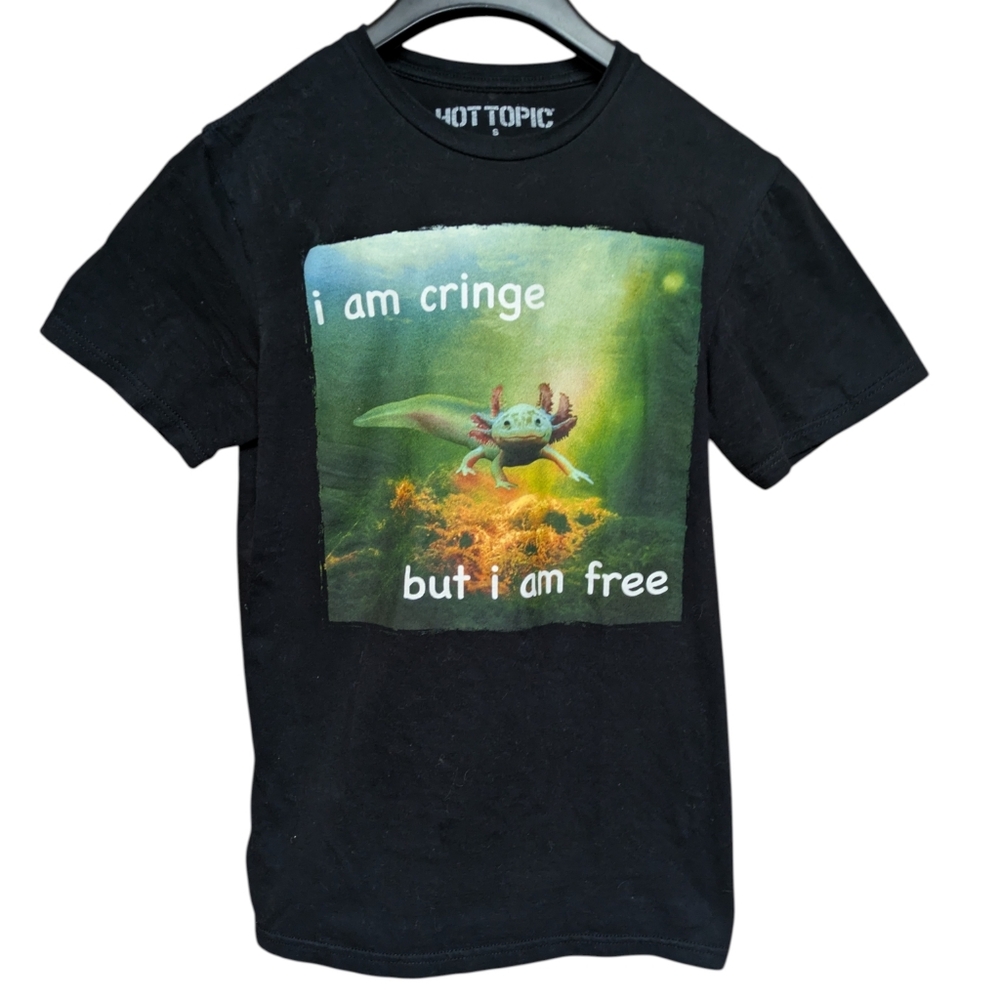 Hot Topic Axolotl Cringe T-Shirt Black Size Small
